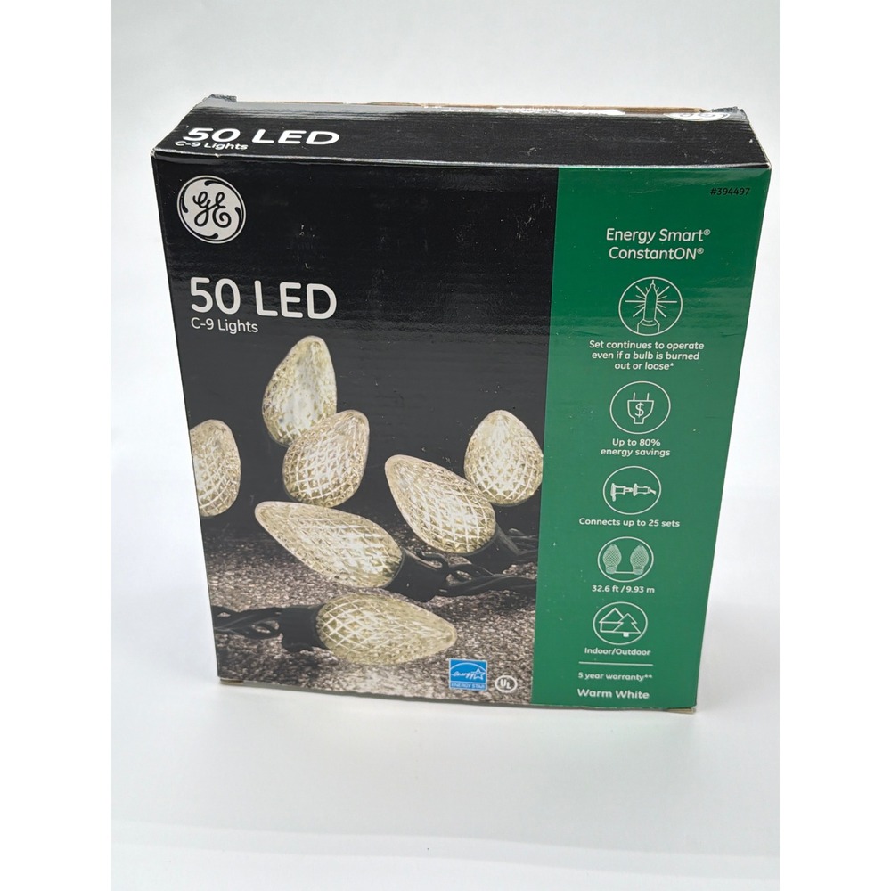 GE 50 LED‎ C9 ConstantON Warm White Energy Smart String Lights Indoor Outdoor